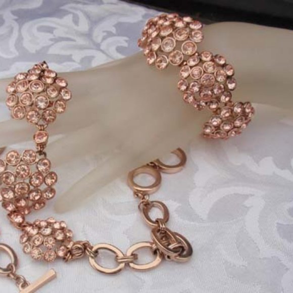 Anne Klein vintage Rose Pink necklace and bracelet - Picture 3 of 5
